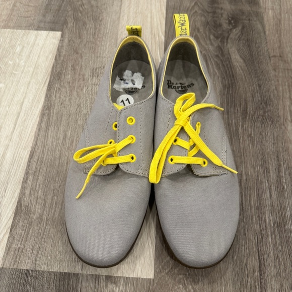 DR .MARTENS Callum 3 Eye Canvas Sneakers Mens 11 Gray Neon Yellow Casual - Picture 4 of 8